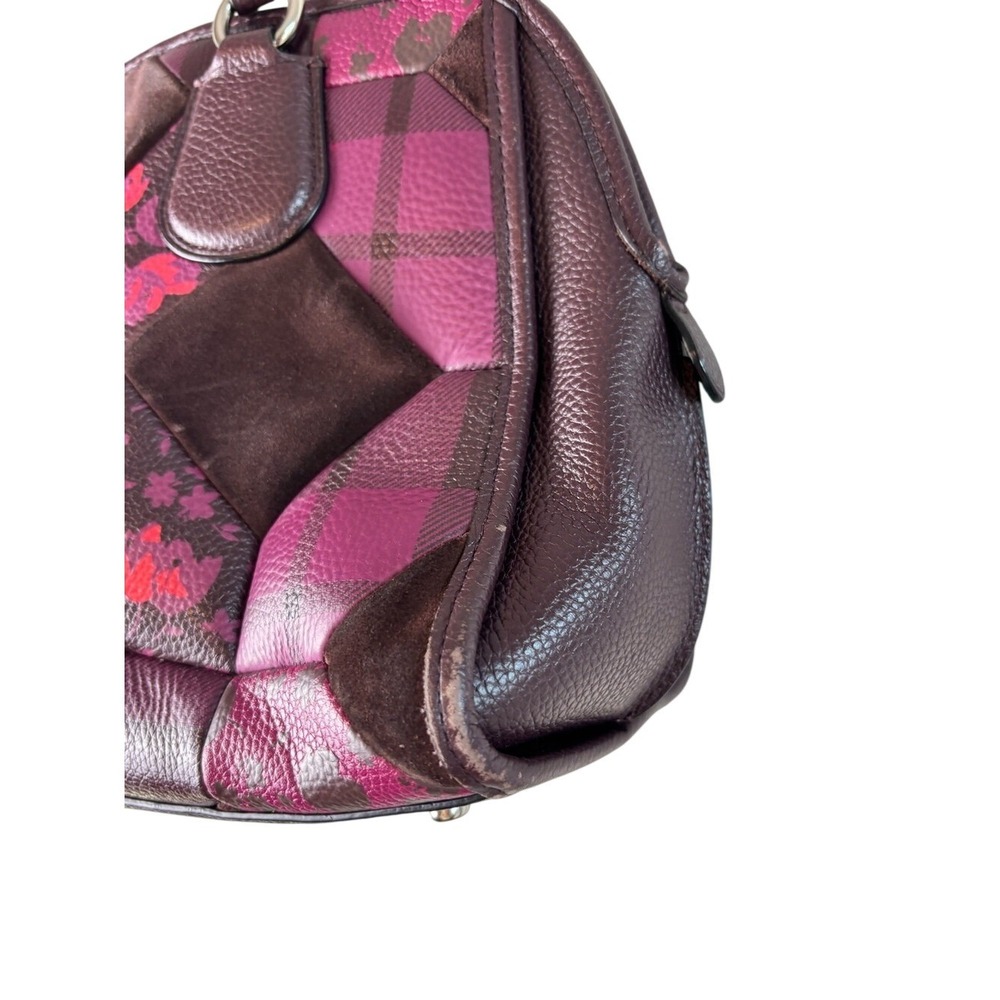 Coach Nolita 36557 Patchwork Leather Suede Satchel Burgundy Floral - Picture 6 of 10